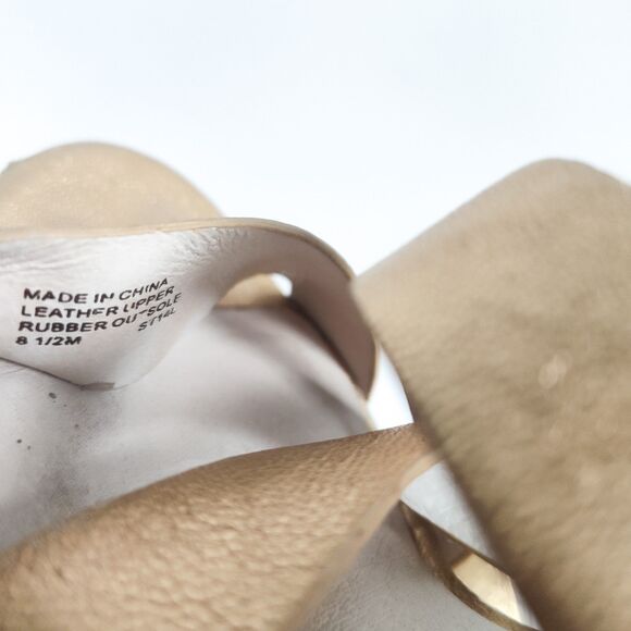 Michael Kors Espadrille Sandals Size 8.5 Platform Gold Leather Giovanna 5" Wedge - Picture 9 of 14